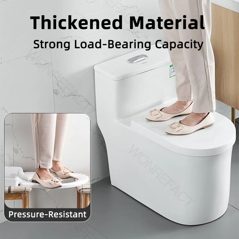 Bathroom Toilet Lid Easy Installation Widened Arc Toilet Lid Round Toilet Seat Elongated Oval Seat Silent Closed Seat(White)