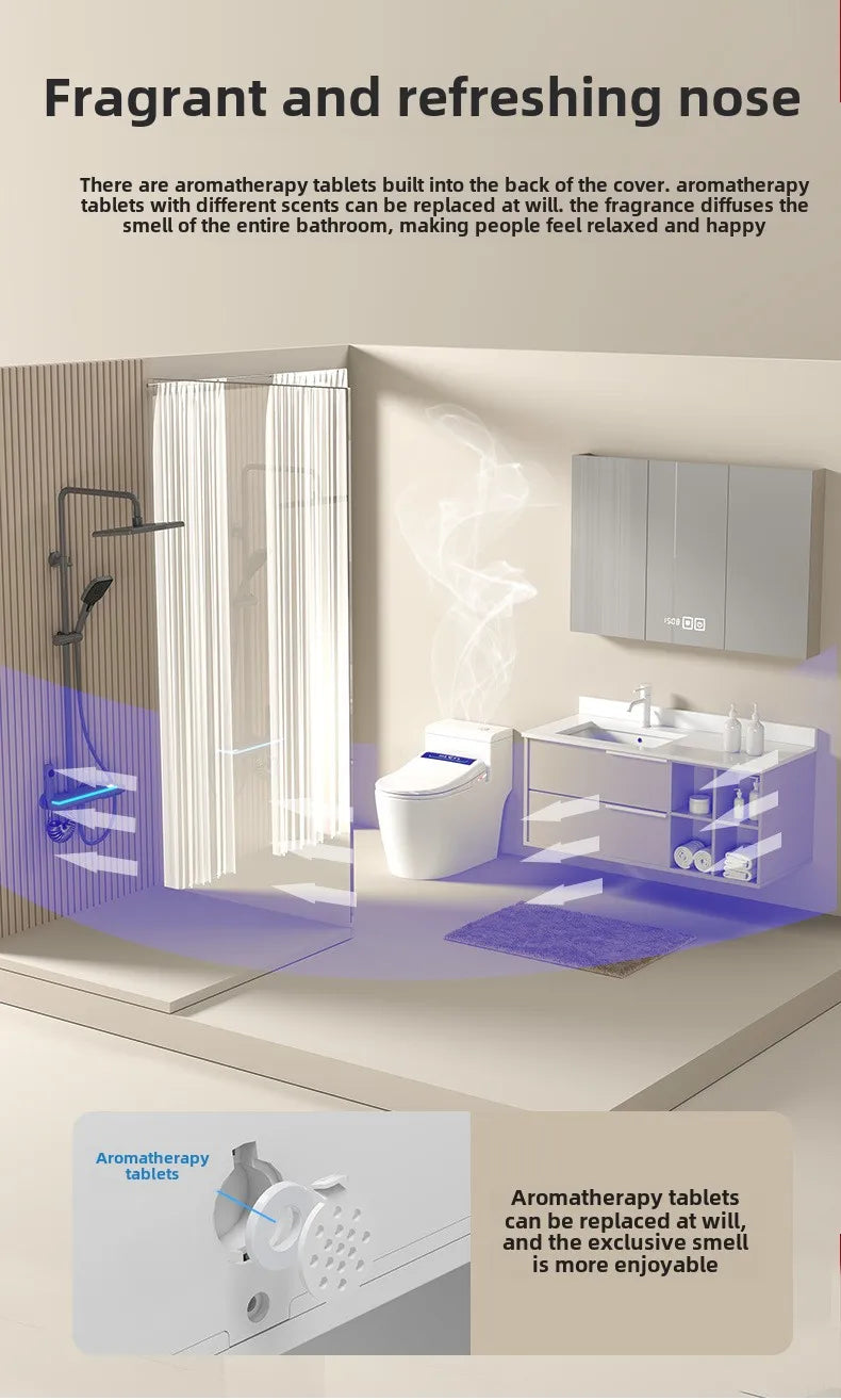 Smart Toilet Seat Cover with Instant Heating, Multi-function Wash, Foam Shield, Electric Bidet Lid for Household Bathroom