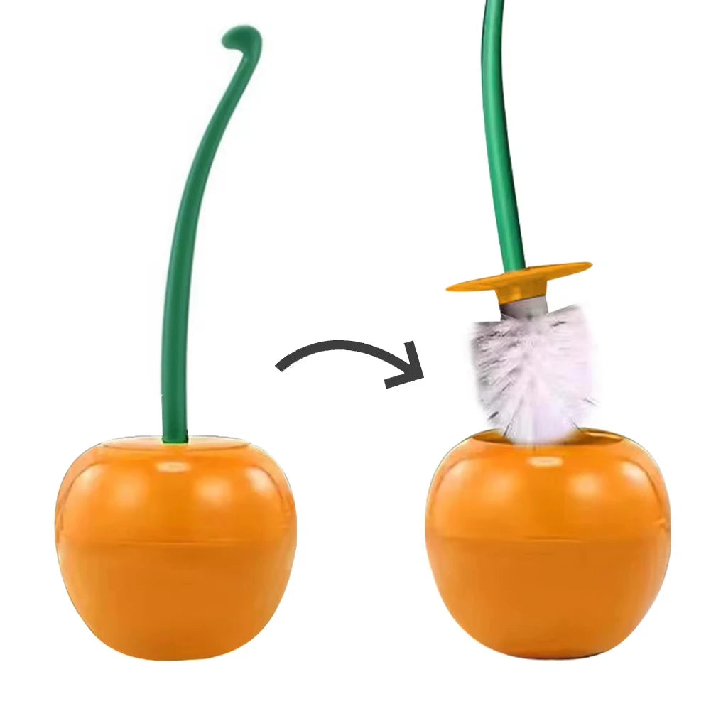 Hot Toilet Brushes, Toilet Holders, Bathroom Accessories, Creative and Cute Cherry Shaped Toilet Brush Holder Set Cleaning Tool