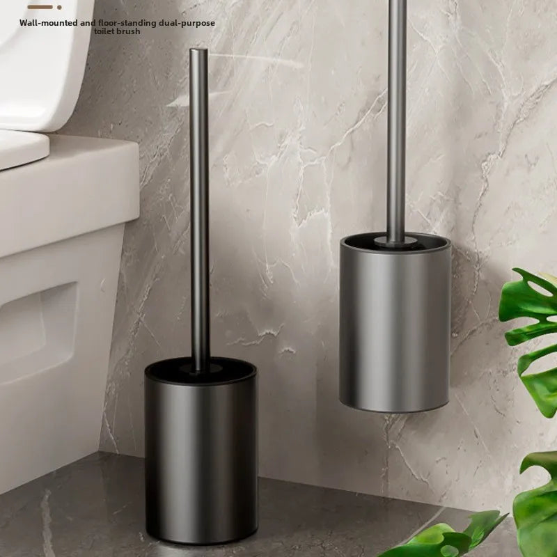Space Aluminum Toilet Brush No Dead Angle Cleaning Wall Hanging Perforation-free Toilet Brush Escobilla Wc Toilet Cleaner Home