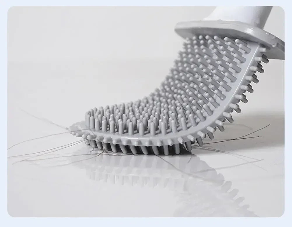 Wall Mounted Toilet Brush Replacement Long Handled Silicone Toilet Brushes Quick Drying Soft Bristles Toilet Bidet Bathroom Set