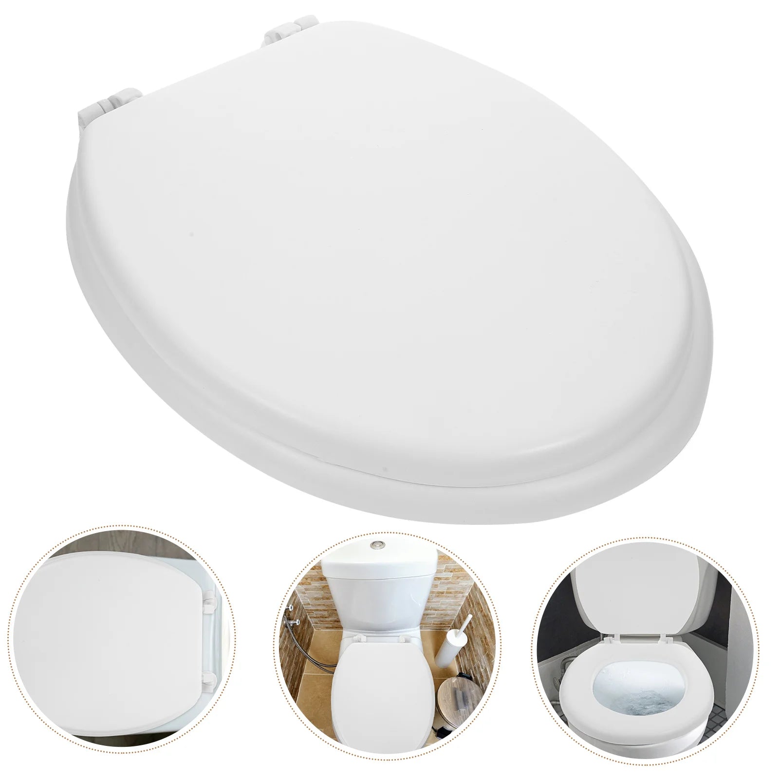 Foam Toilet Seat Thick Soft Cushion Elongated Padded Seat Cover Heavy Duty Glacier Bay Style Easy Clean Universal Fits