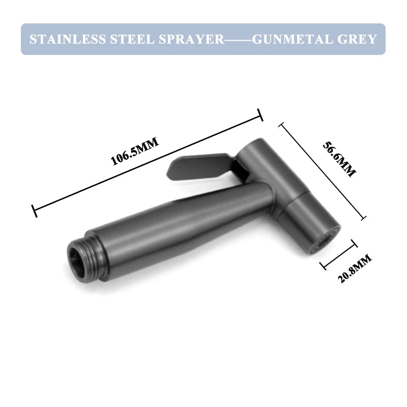 Brushed Gold Handheld Toilet Seat Bathtub Sprayer Stainless Steel Shower Handheld Spray Gun Wall-Mounted Bathroom Accessories