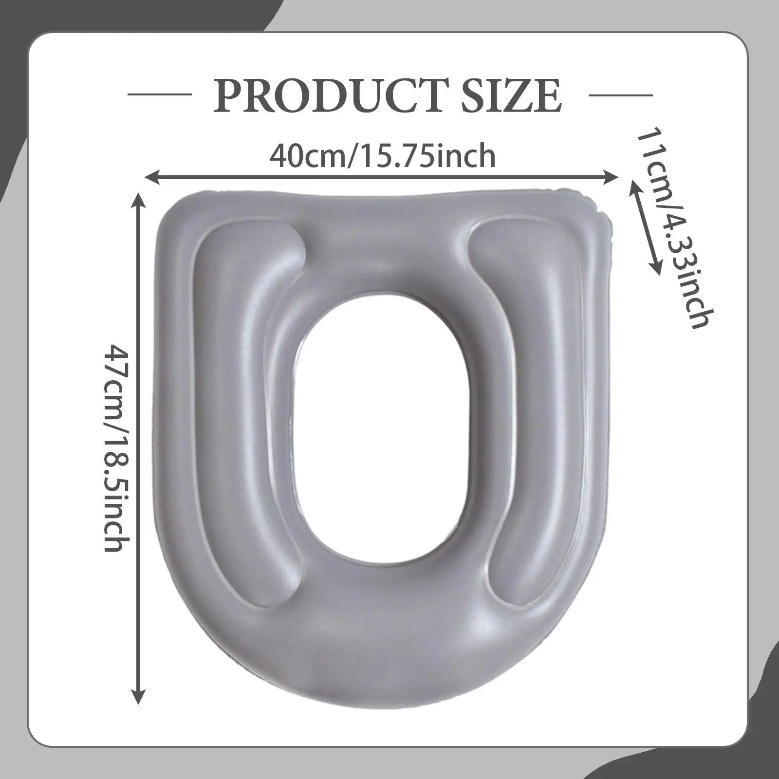 Inflatable Raised Toilet Seat with Suction Cups Portable Comfortable Travel Toilet Cushion for Elderly/Seniors with Storage Bag
