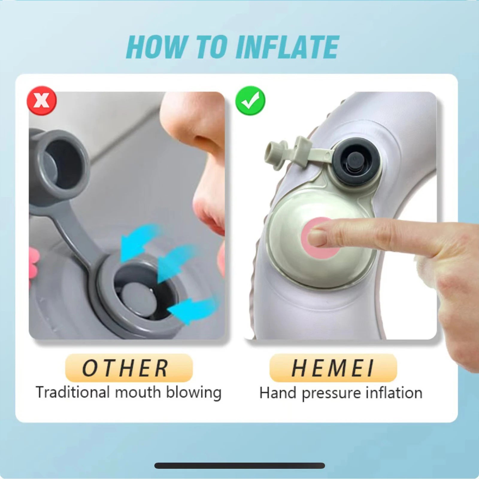 Inflatable Raised Toilet Seat with Suction Cups Portable Comfortable Travel Toilet Cushion for Elderly/Seniors with Storage Bag