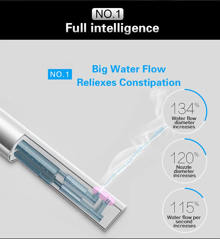 FOHEEL Smart Toilet Seat Bidet Seat Electronic Toilet Seat Air Drying Seat Heating Functions Black Remote Control Square Seat