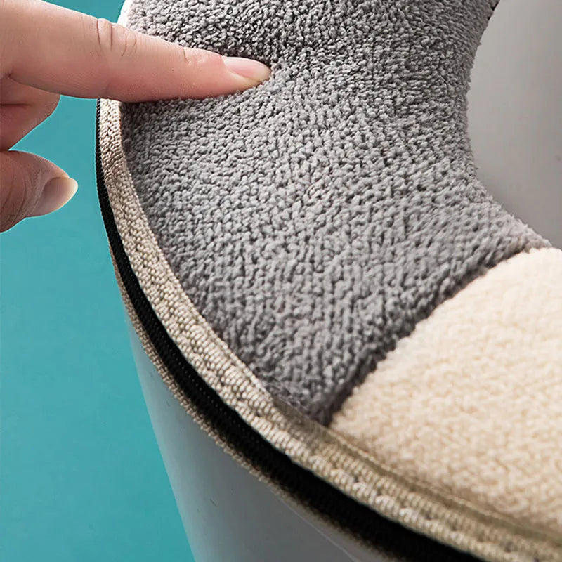 1PC Bathroom Toilet Seat with Handle Closestool Washable Soft Winter Warmer Mat Pad Cushion O-shape Toilet Seat Covers