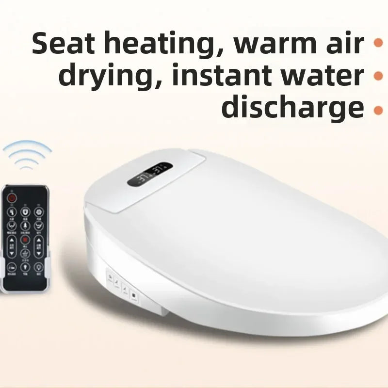 Self-Cleaning Smart Toilet Seat Cover with Remote Control and Water Pressure Limitation-Free