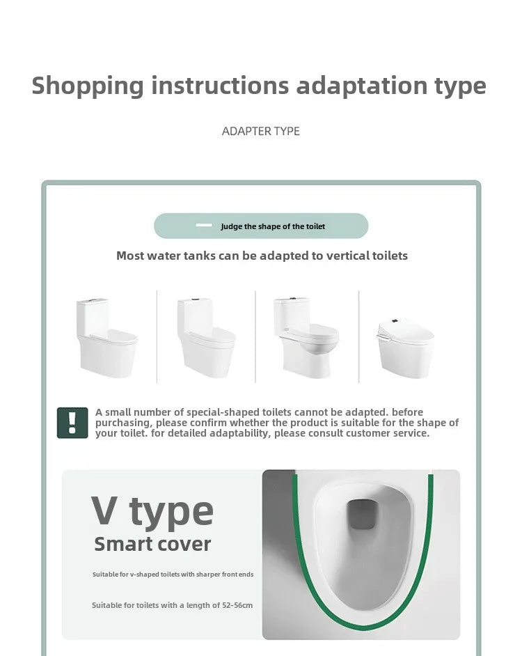 Intelligent Toilet Seat Cover with Electric Flush, Drying, Massage, Full-automatic, Instant-heating for Household Use