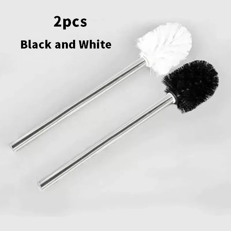 1/2pcs Japanese Minimalist Toilet Brush with Stainless Steel Handle Premium Brush Head for Bathroom Cleaning
