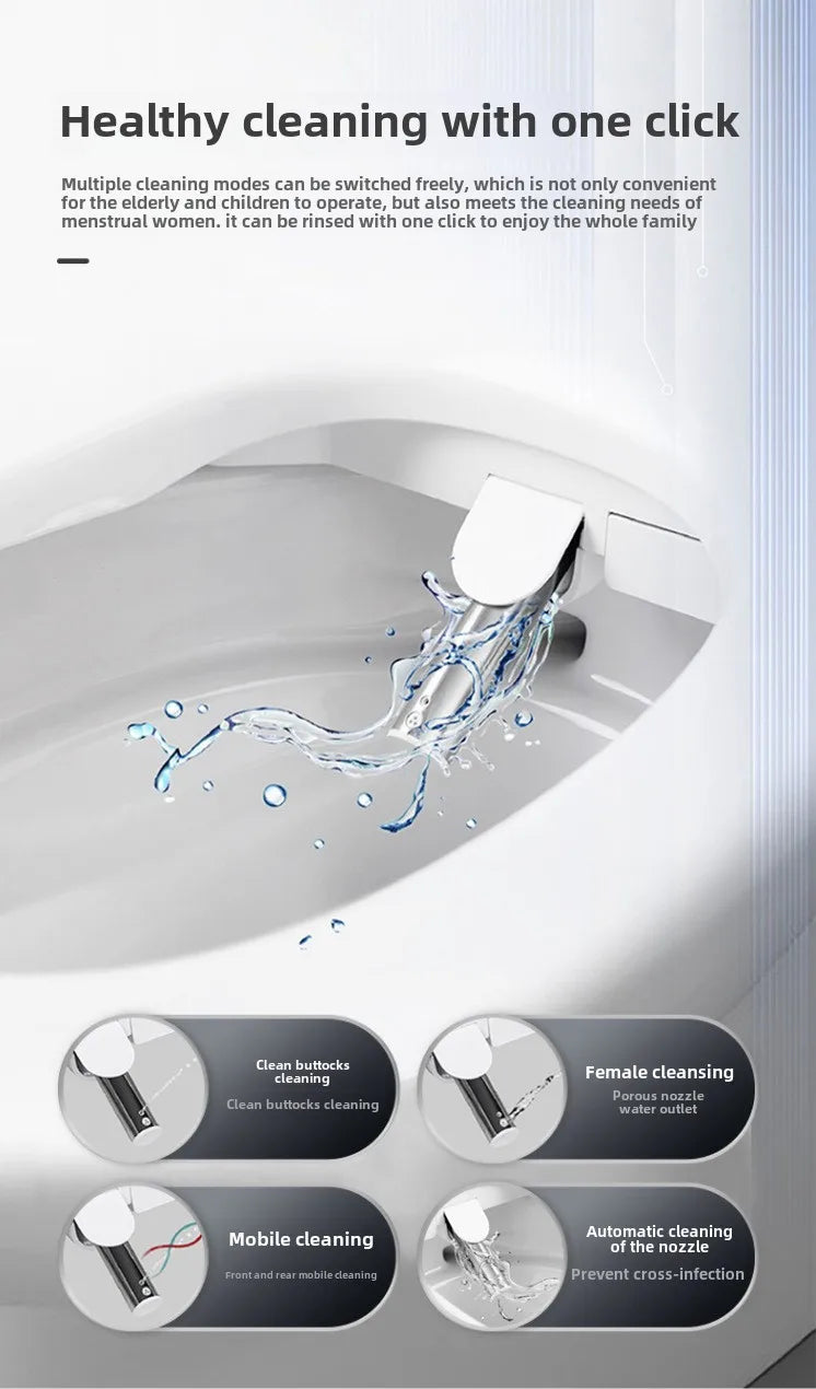 Self-Cleaning Smart Toilet Seat Cover with Remote Control and Water Pressure Limitation-Free