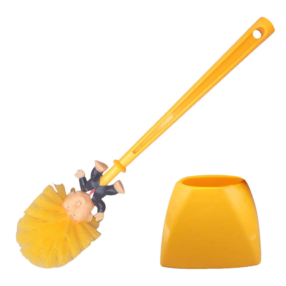 Funny Toilet Cleaning Brush Novelty Donald Bathroom Toilet Brush with Holder Toilet Bowl Brush Gift Household Accessories