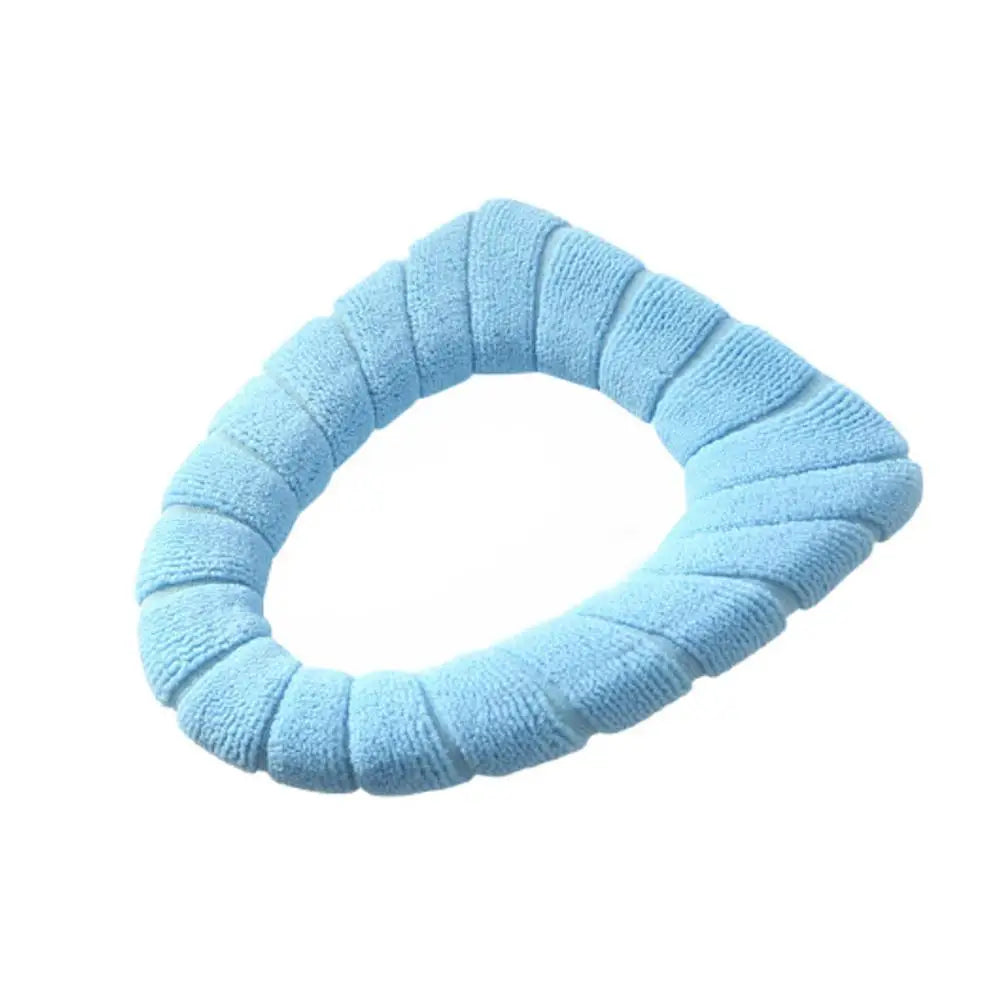 Winter Warm Toilet Seat Cover Closestool Mat 1Pcs Washable Bathroom Accessories Knitting Pure Color Soft O-shape Pad Toilet Seat