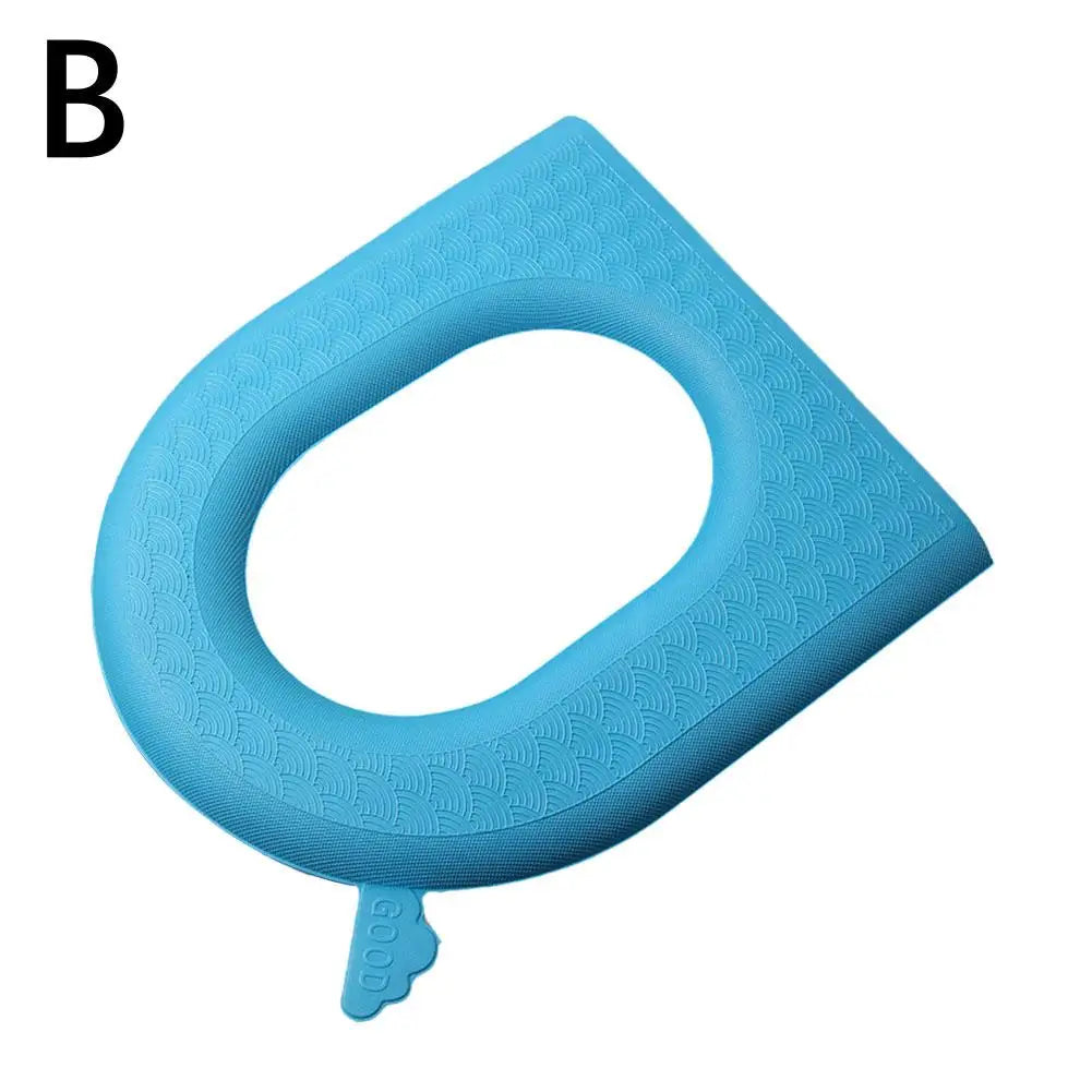 Toilet Seat Cover Soft Waterproof EVA Toilet Cushion Sticker Winter Warm Bathroom Close Stool Protector Bathroom Accessories
