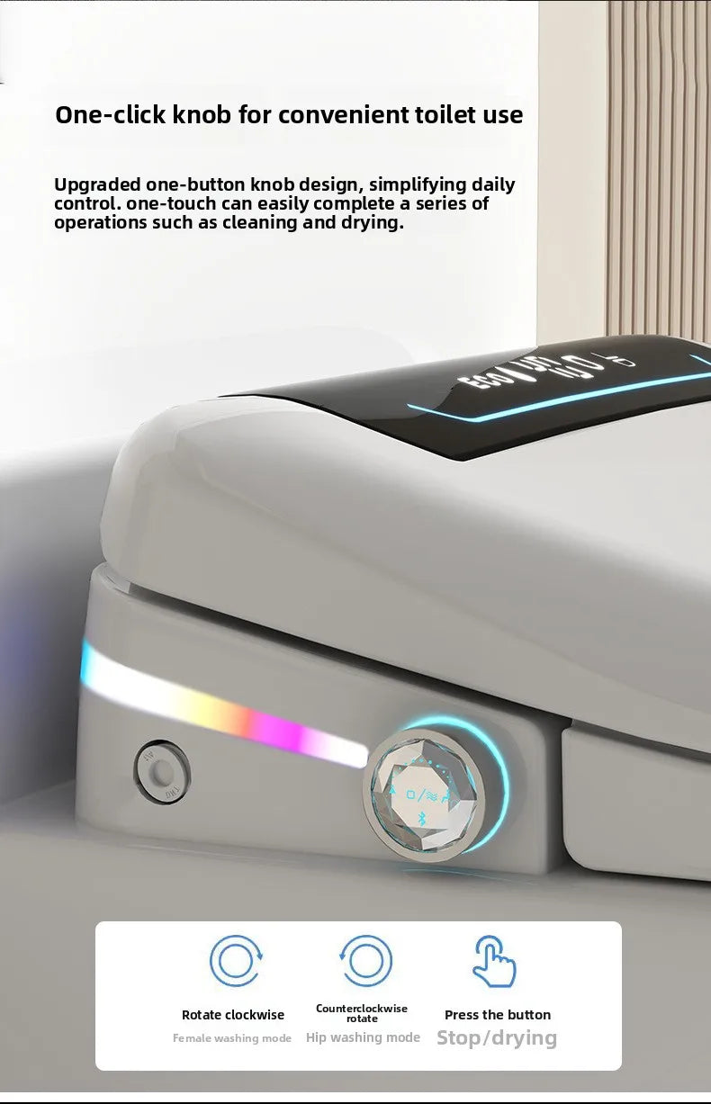 Smart Toilet Seat Cover with Aroma Automatic Flip Voice Control Remote Bidet Wash Dryer