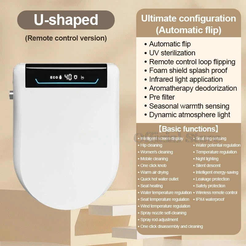 Automatic Intelligent Toilet Seat Cover with Cleaning and Drying Functions 110/220V Fully Automatic Smart Toilet Seat Cover