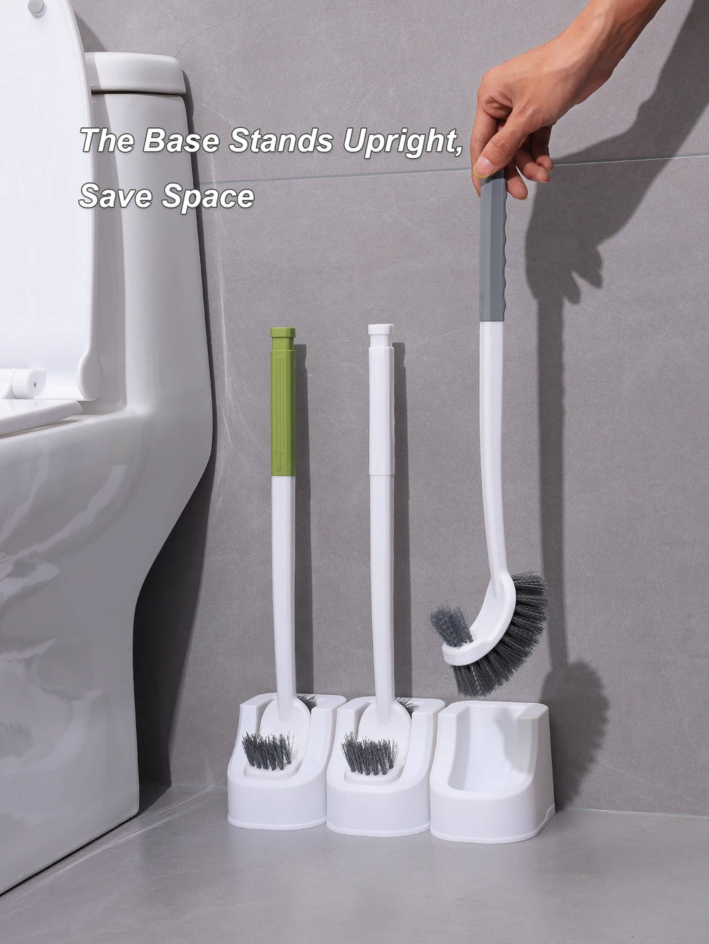 1/2pcs Household Toilet Brush With No Dead Corners No Punching In The Bathroom Wall Mounted Cleaning Brush Set With Base Durable
