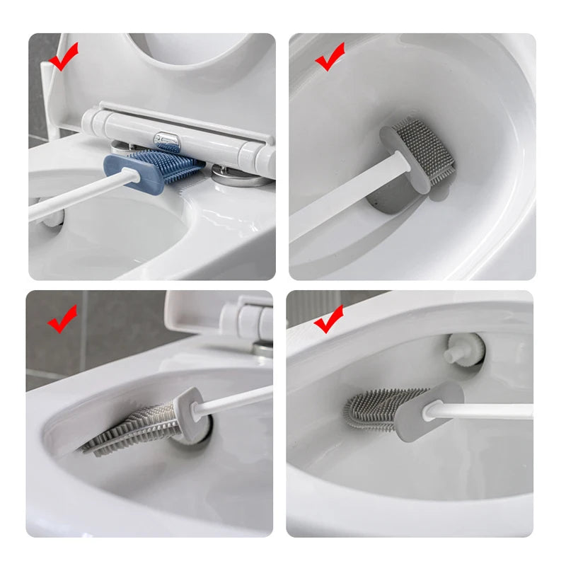 Silicone Soft Hair Without Dead Corner Toilet Cleaning Brush,Wall-mounted Toilet Brush,Bathroom Cleaning Brush,Cleaning Supplies