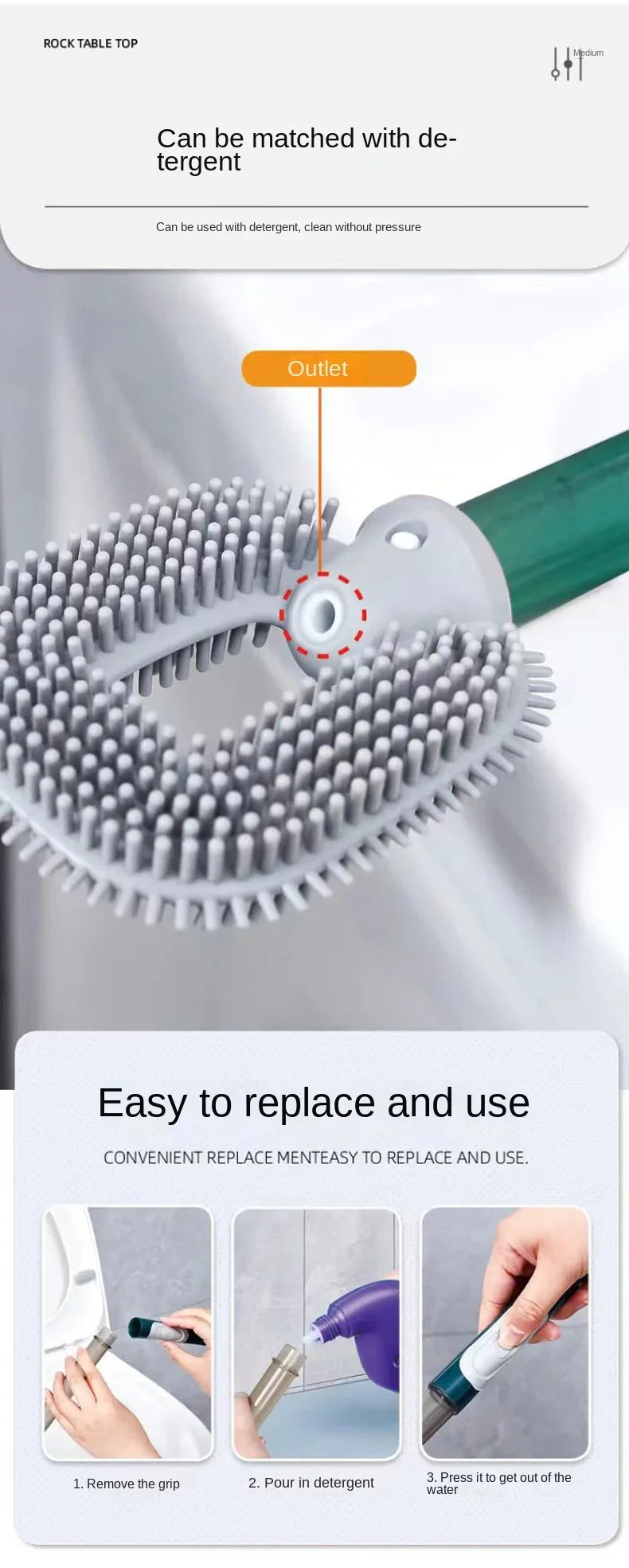 Soap Dispensing Toilet Brush with Holder TPR Silicone Long Handled Cleaning Brush Wc Toilet Brushes Bathroom Accessories