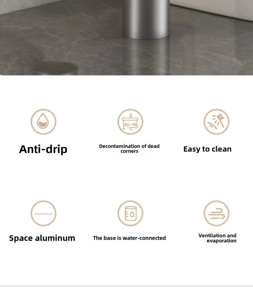 Space Aluminum Toilet Brush No Dead Angle Cleaning Wall Hanging Perforation-free Toilet Brush Escobilla Wc Toilet Cleaner Home