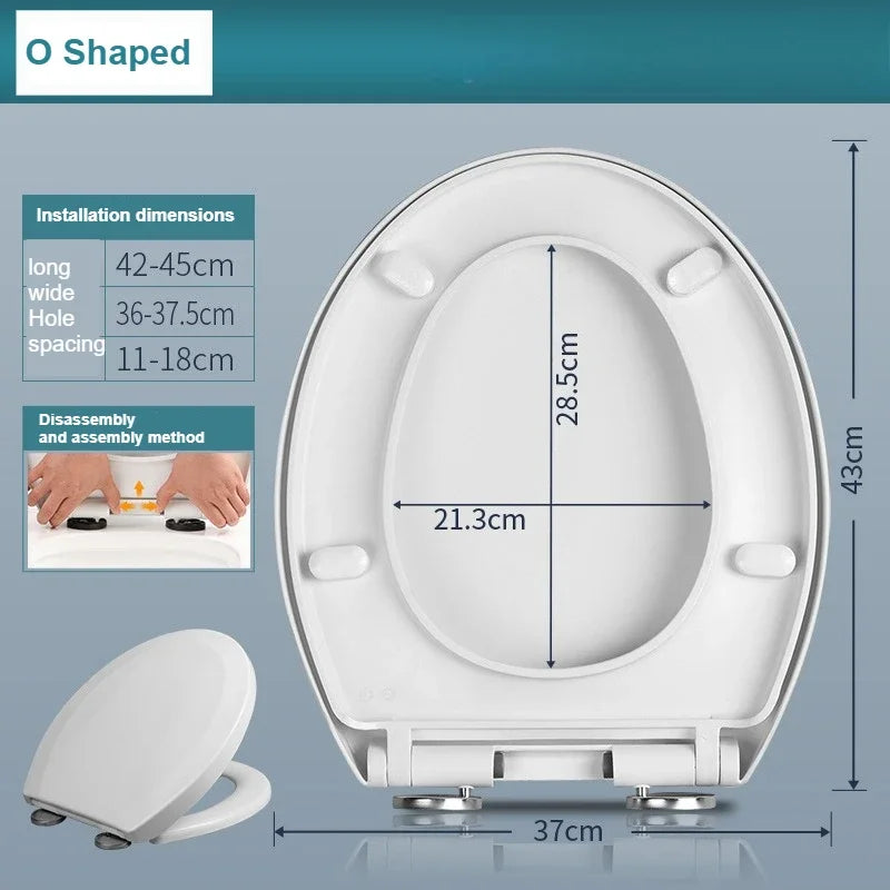 Household Toilet Seats Cover Toilet Accessories Seats Quiet-Close Toilet Lid Toilet Seats Countoured Seats Toilet Hardware