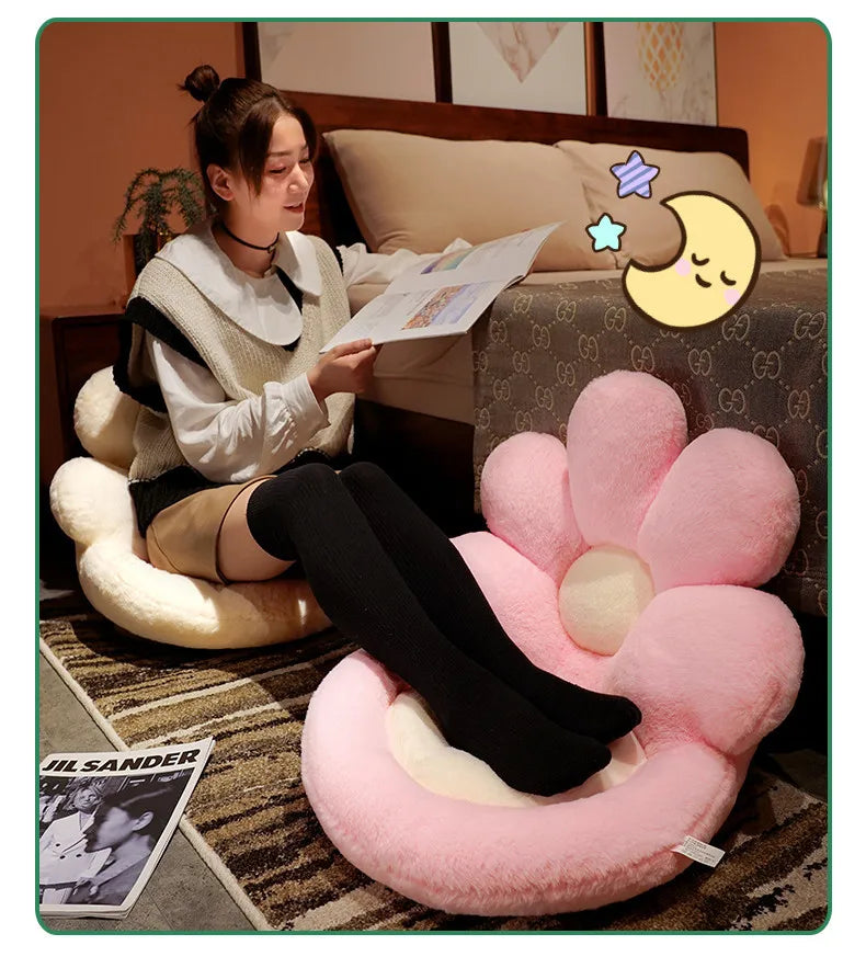 Sun Flower One-piece Seat Cushion, Integrated Seat Cushion, Office Sedentary Chair Cushion, Dormitory Plush Petal Butt Cushion
