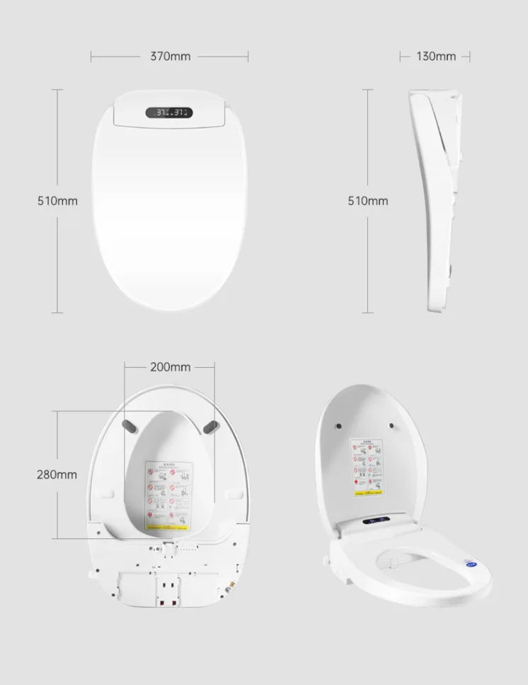 Self-Cleaning Smart Toilet Seat Cover with Remote Control and Water Pressure Limitation-Free
