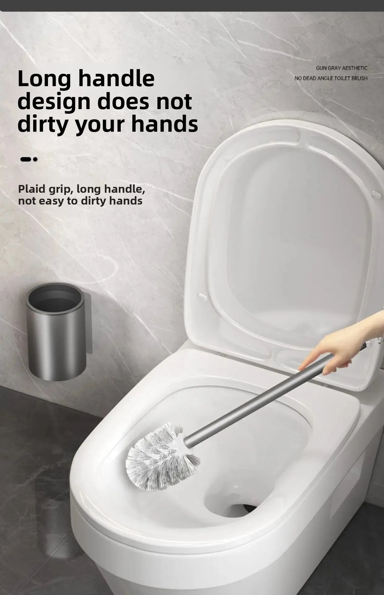 Space Aluminum Toilet Brush No Dead Angle Cleaning Wall Hanging Perforation-free Toilet Brush Escobilla Wc Toilet Cleaner Home