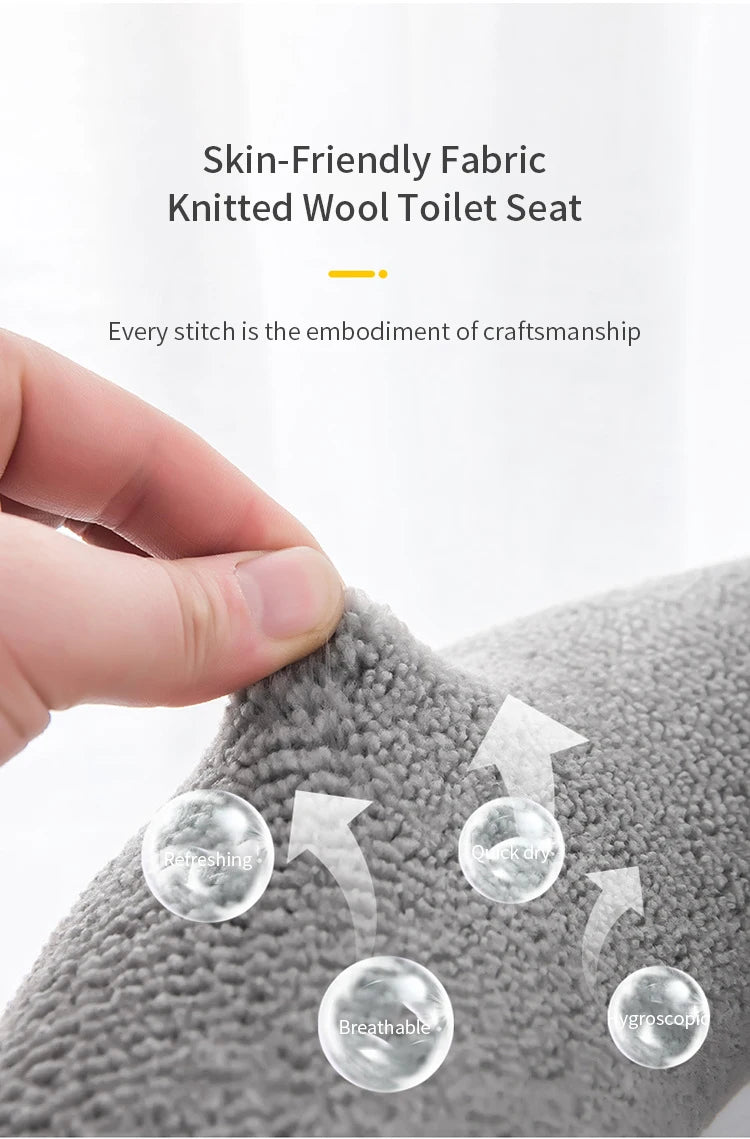 Winter Warm Toilet Seat Cover Mat Bathroom Toilet Pad Cushion with Handle Thicker Soft Washable Closestool Warmer Accessories