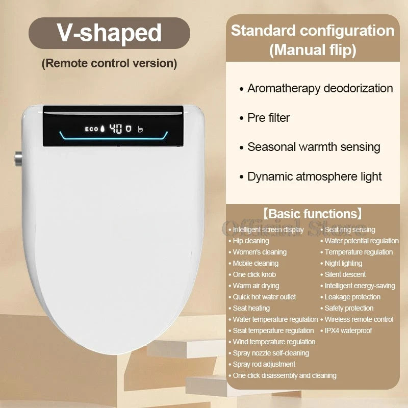 Automatic Intelligent Toilet Seat Cover with Cleaning and Drying Functions 110/220V Fully Automatic Smart Toilet Seat Cover