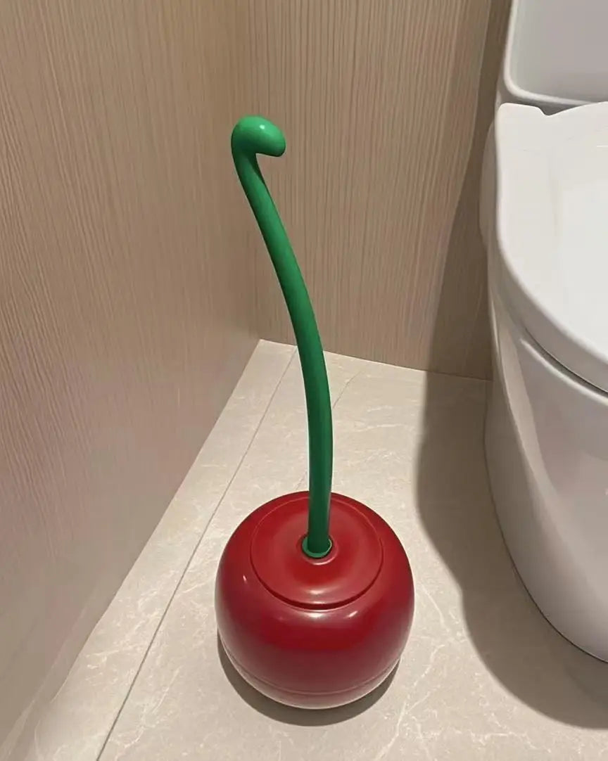 Hot Toilet Brushes, Toilet Holders, Bathroom Accessories, Creative and Cute Cherry Shaped Toilet Brush Holder Set Cleaning Tool