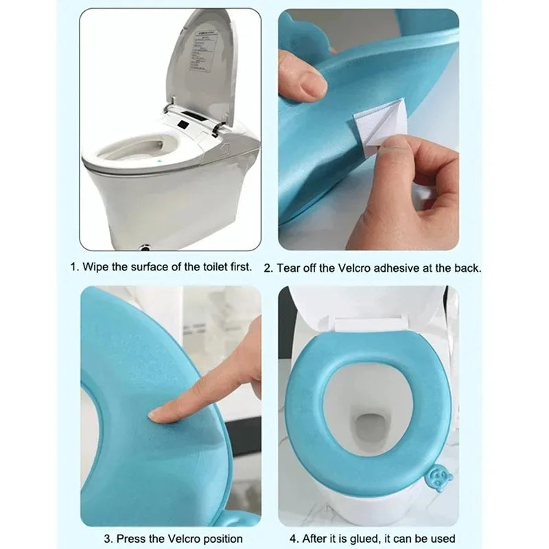 EVA Paste Type Toilet Cushion Handheld Lift Toilet Seat Cover Thickened Four Seasons Universal Toilet Seat Cushion  Accessories