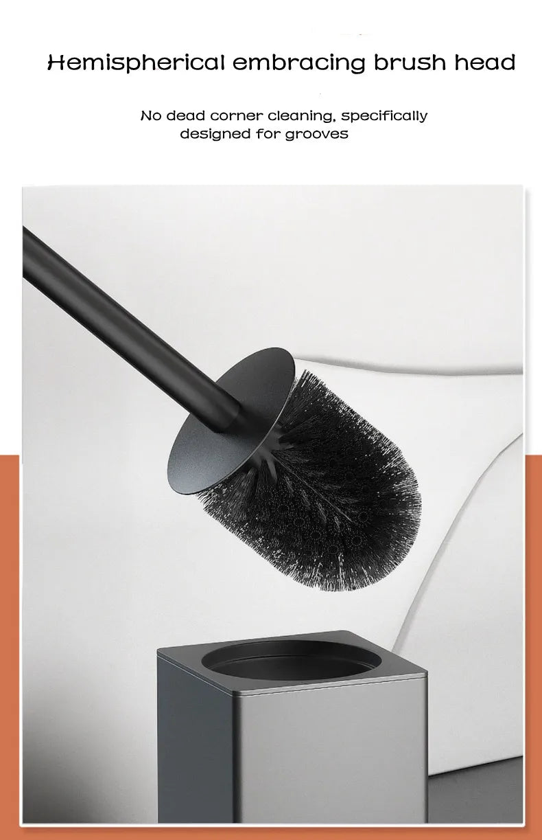 Toilet brush toilet holder bathroom accessories Creative Wall Mounted Aluminum Alloy Lavatory Brush Toilet Brush Holder Set