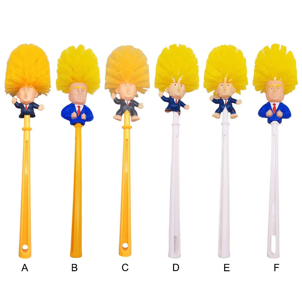 Funny Toilet Cleaning Brush Novelty Donald Bathroom Toilet Brush with Holder Toilet Bowl Brush Gift Household Accessories