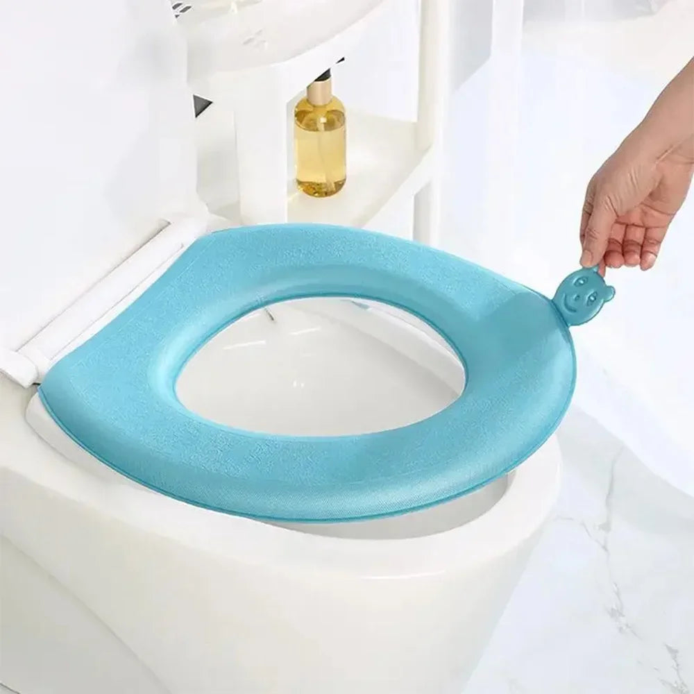 EVA Paste Type Toilet Cushion Handheld Lift Toilet Seat Cover Thickened Four Seasons Universal Toilet Seat Cushion  Accessories