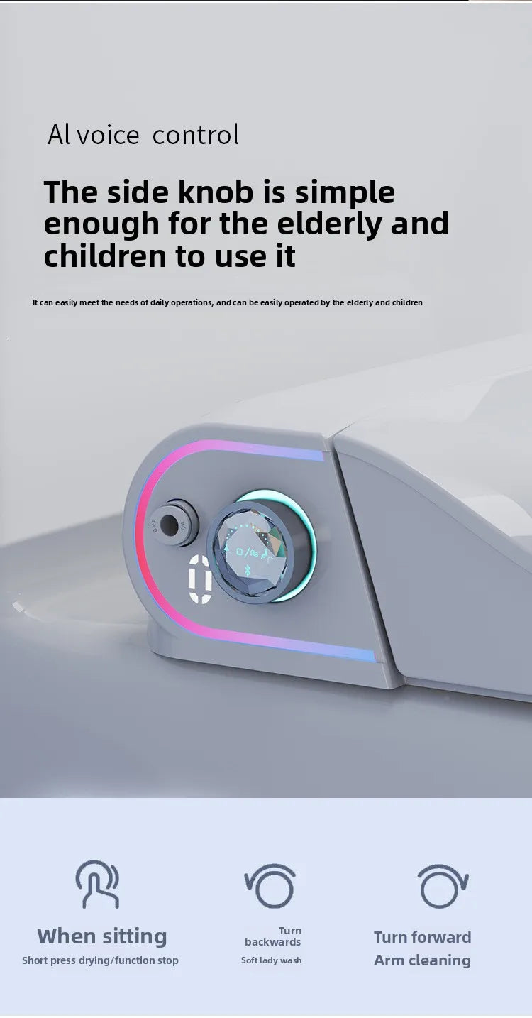 Auto Flip Smart Toilet Seat Cover with Constant Temperature Heating Multi Function Universal Bidet