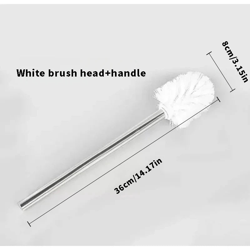 1/2pcs Japanese Minimalist Toilet Brush with Stainless Steel Handle Premium Brush Head for Bathroom Cleaning