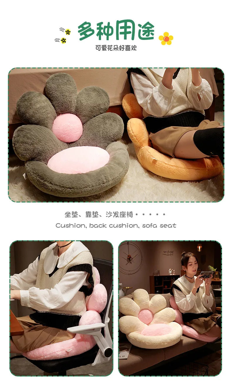 Sun Flower One-piece Seat Cushion, Integrated Seat Cushion, Office Sedentary Chair Cushion, Dormitory Plush Petal Butt Cushion