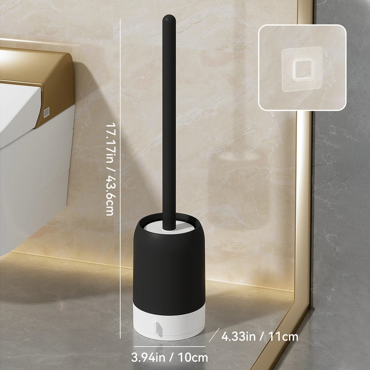 WORTHBUY Long Handle Plastic Toilet Brush With Drain Base Punch-Free Wall Mounted WC Toilet Cleaning Brush Bathroom Accessories