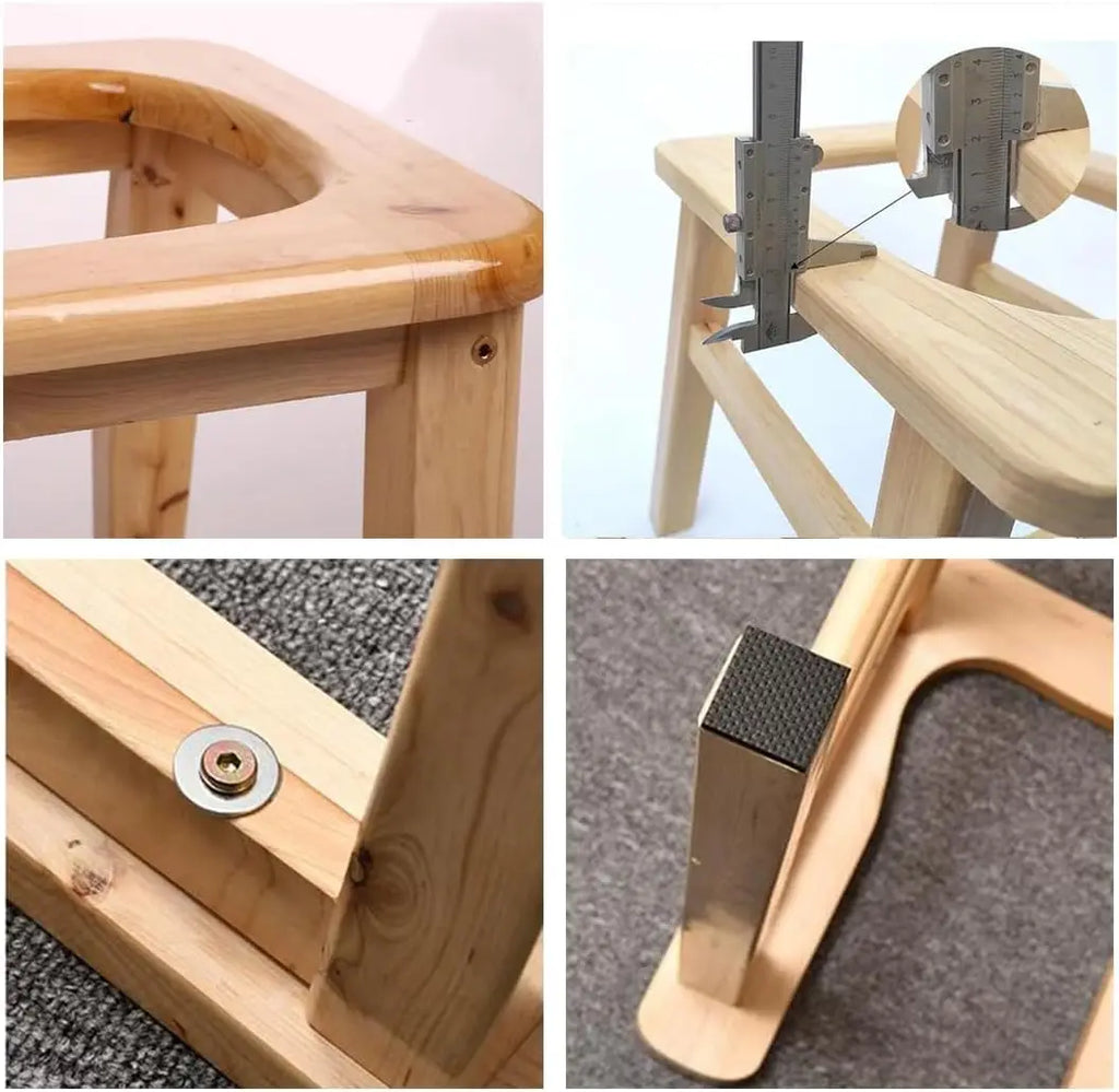 Wooden Steam Seat with Four Legs,Three-Dimensional Toilet,Yoni Steamer Chair,Bedside Commode Seat,Bathroom Anti-Skid Shower Sto