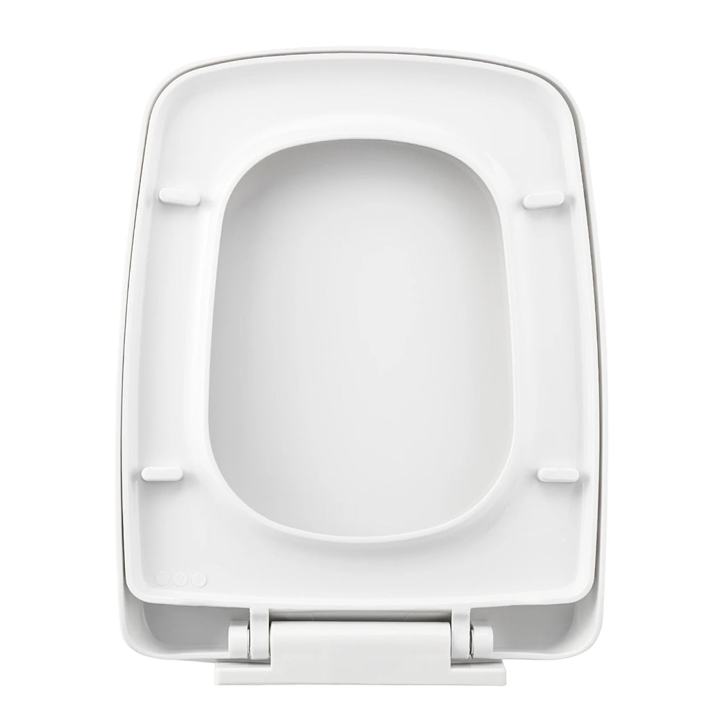 Square Toilet Seat Soft Close White, Soft Close Toilet Seat-Top Fixing, Quick Realease Toilet Seat for Easy Cleaning