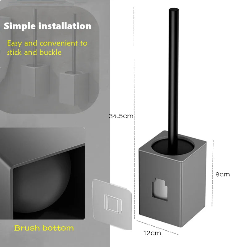 Toilet brush toilet holder bathroom accessories Creative Wall Mounted Aluminum Alloy Lavatory Brush Toilet Brush Holder Set