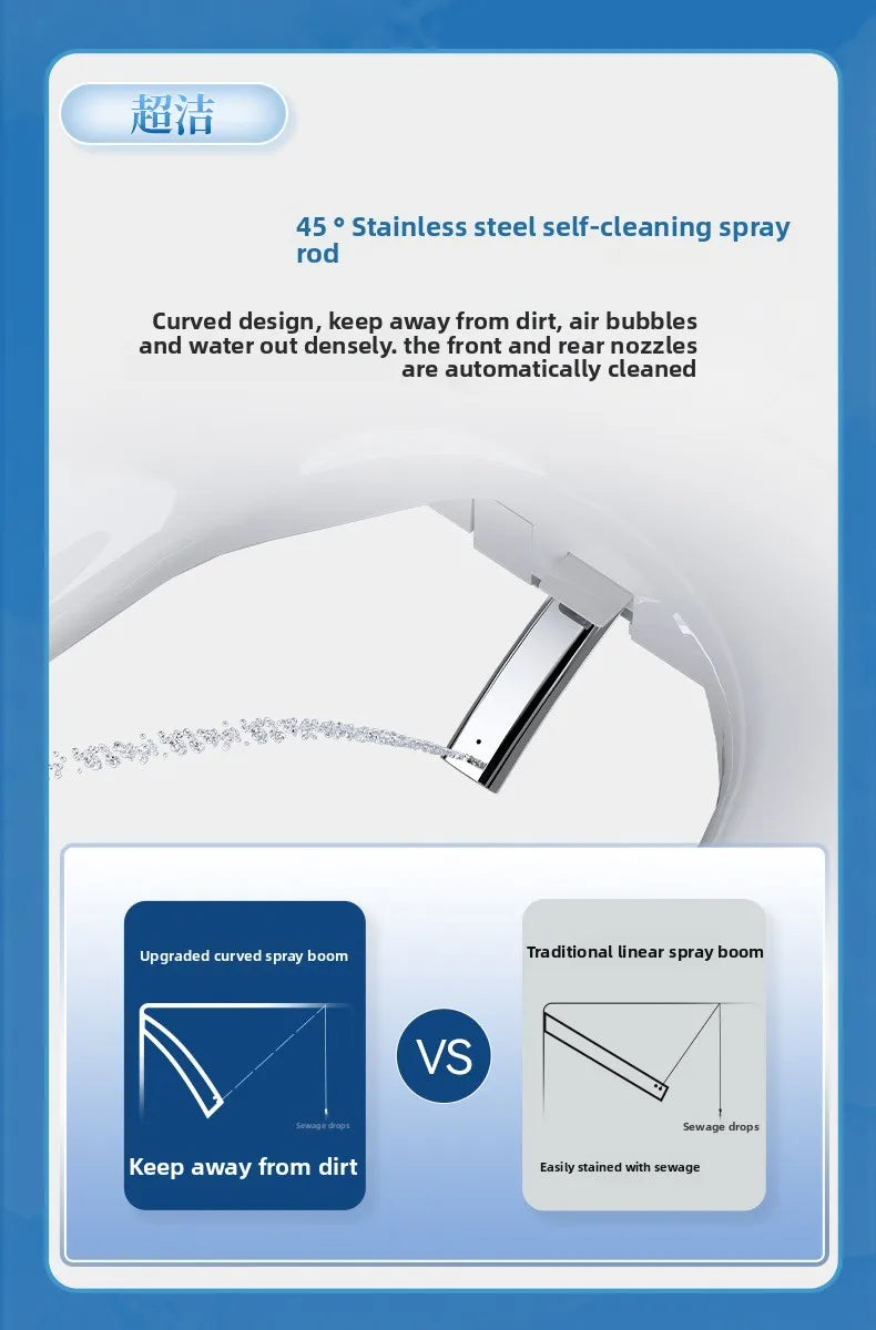 Smart Toilet Seat Cover Auto Flip Heating 110V 220V Bidet Dryer UV Shape for Home