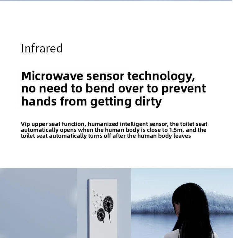Auto Flip Smart Toilet Seat Cover with Constant Temperature Heating Multi Function Universal Bidet