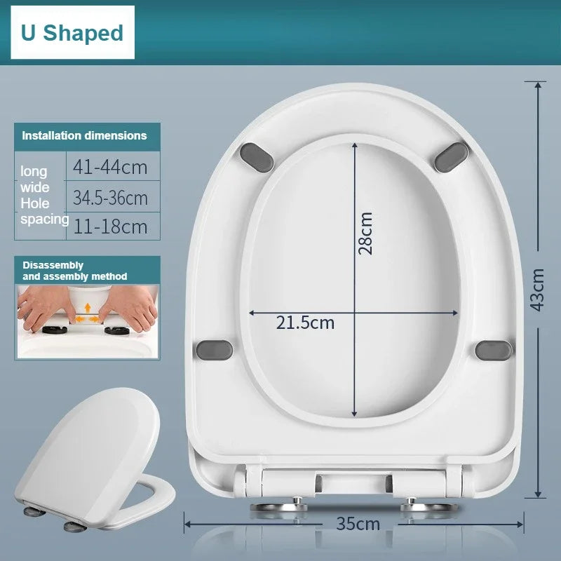 Household Toilet Seats Cover Toilet Accessories Seats Quiet-Close Toilet Lid Toilet Seats Countoured Seats Toilet Hardware