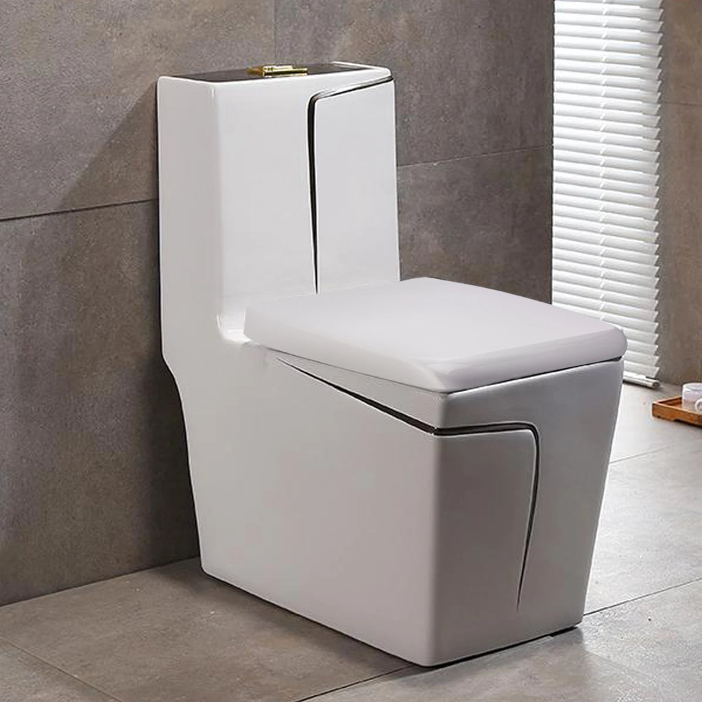 Square Toilet Seat Soft Close White, Soft Close Toilet Seat-Top Fixing, Quick Realease Toilet Seat for Easy Cleaning