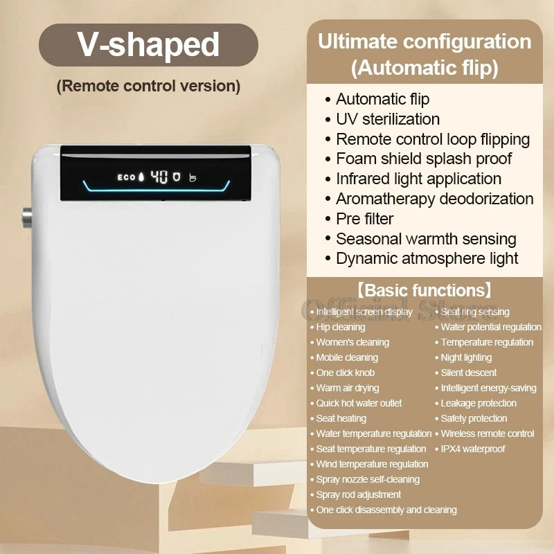 Automatic Intelligent Toilet Seat Cover with Cleaning and Drying Functions 110/220V Fully Automatic Smart Toilet Seat Cover