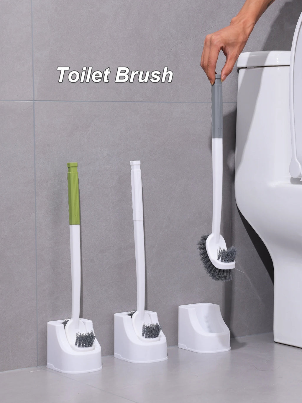 1/2pcs Household Toilet Brush With No Dead Corners No Punching In The Bathroom Wall Mounted Cleaning Brush Set With Base Durable