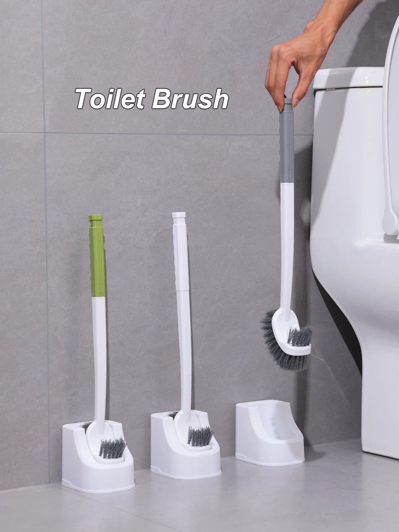 1/2pcs Household Toilet Brush With No Dead Corners No Punching In The Bathroom Wall Mounted Cleaning Brush Set With Base Durable