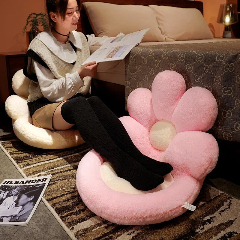 Sun Flower One-piece Seat Cushion, Integrated Seat Cushion, Office Sedentary Chair Cushion, Dormitory Plush Petal Butt Cushion
